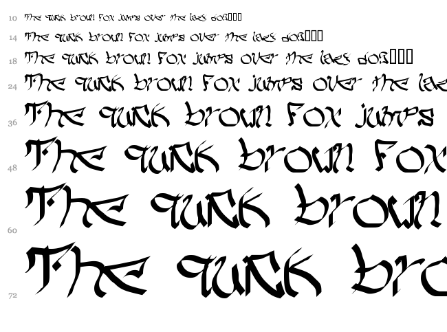 My Crazy Text font waterfall